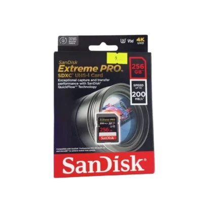 SanDisk Extreme 256GB SDXC UHS-I U3 V30 Card, Up to 180MB/s, Water/Shock/X-Ray/Temp Proof