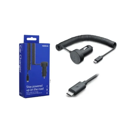 Nokia DC-17 Micro USB Car Charger 5W Power Output Universal DC Connection Type (Micro USB) Coiled Tangle-Free Cable Intelligent IC Protection