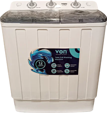 VON VALS-75BWY Twin Tub Washing Machine, white - 7.5KG